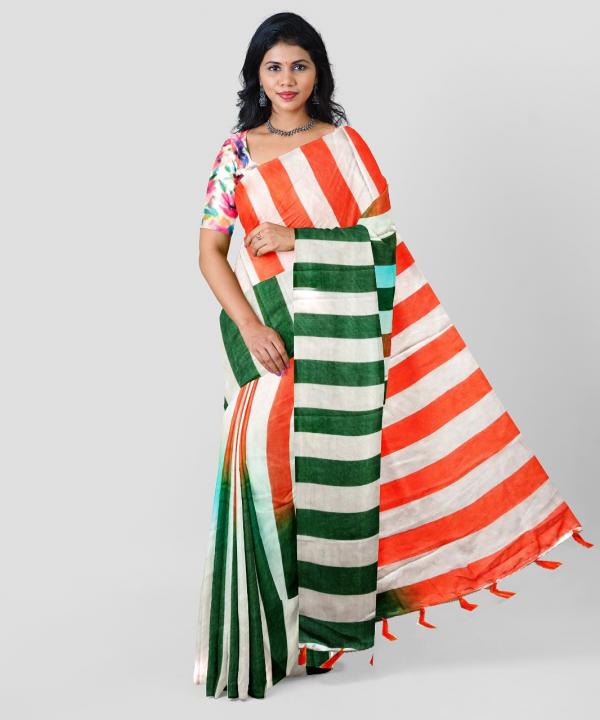 Sc Tiranga Linen Woven Linen Designer Saree Collection